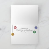 クリスマスカードオーナメントホリデーグリーン サンキューカード (内部)