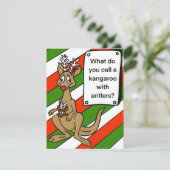 クリスマスカードカンガルーと〔雄ジカの〕枝角のジョーク シーズンカード (スタンド正面)