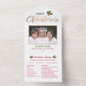 クリスマスカードクラシックレシピ写真クリスマス オールインワン招待状 (内側)