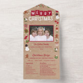 クリスマスカードコラージュレシピ写真クリスマス オールインワン招待状 (内側)