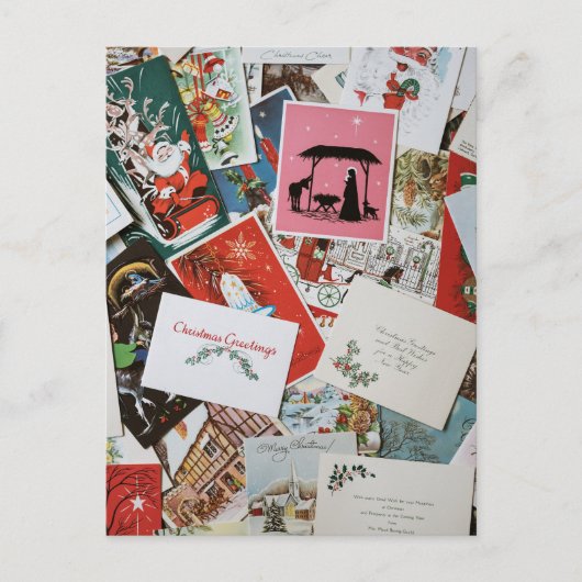 クリスマスカードコラージュ ポストカード (正面)