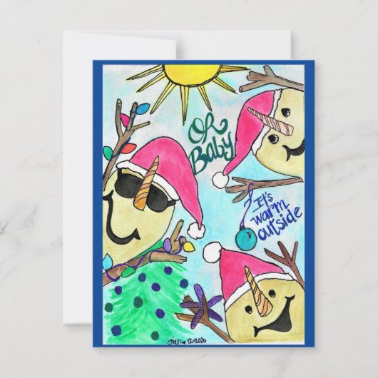 クリスマスカードサンディメンベビーイットアムアウトサイド シーズンカード (正面)