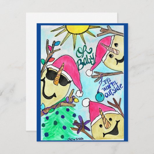 クリスマスカードサンディメンベビーイットアムアウトサイド シーズンカード (正面/裏面)