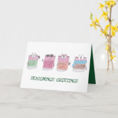 クリスマスカードシーズンズの味付け挨拶 カード (黄色い花)