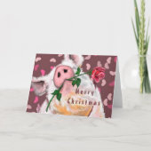 クリスマスカードジェントンピグ(バラおもしろい) カード (正面)
