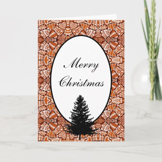 クリスマスカードジンジャーブレッドCookie/ツリー シーズンカード (正面)