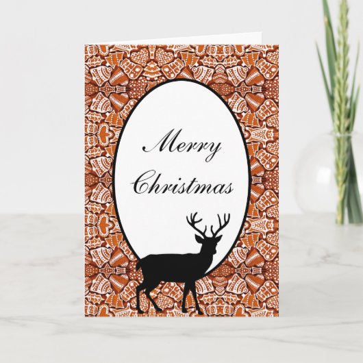クリスマスカードジンジャーブレッドCookie/Stag シーズンカード (正面)