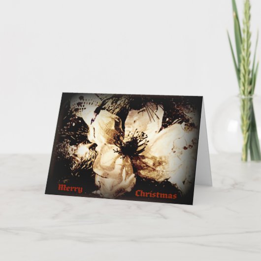 クリスマスカードセピア花 シーズンカード (正面)