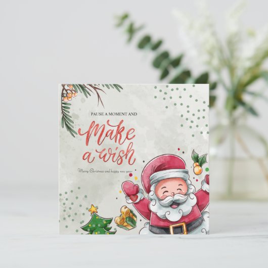 クリスマスカードテンプレート、ヴィンテージクリスマサンタ シーズンカード (スタンド正面)