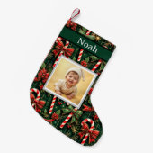 クリスマスカードデザインかわいいベビーとフェスティバルD スモールクリスマスストッキング (正面 (吊り時))