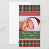 クリスマスカードフォトカード – Plaid シーズンカード (正面/裏面)