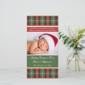 クリスマスカードフォトカード – Plaid シーズンカード (スタンド正面)