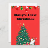 クリスマスカードベビーの初めてのクリスマス シーズンカード (正面/裏面)