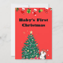 クリスマスカードベビーの初めてのクリスマス
