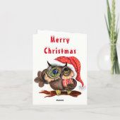 クリスマスカードベビーフクロウ（ギフト付き） ノートカード (裏面)