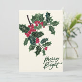 クリスマスカードホリーツリー 招待状 (スタンド正面)