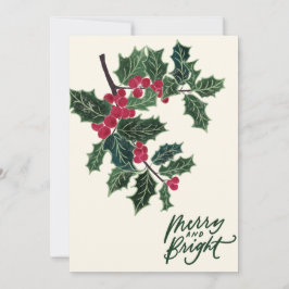 クリスマスカードホリーツリー 招待状