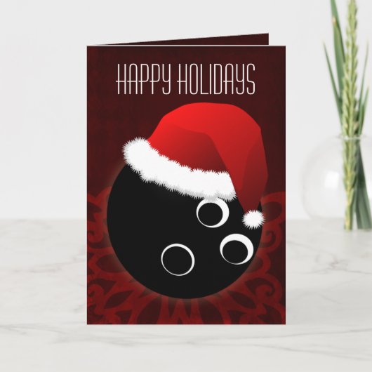 クリスマスカードボウリングをする人、 クリケットの投手用 シーズンカード (正面)