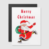 クリスマスカードマグネットサンタクロースとギフト (正面/裏面)
