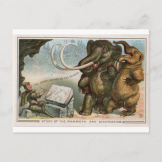 クリスマスカードマンモスとDinotherium ポストカード
