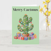 クリスマスカードメリー- Cactmus カード (黄色い花)