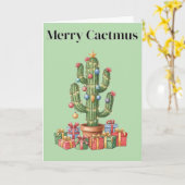 クリスマスカードメリー- Cactmus カード (黄色い花)