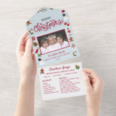 クリスマスカードレシピコラージュ写真クリスマス オールインワン招待状 (貼ってはがせる)