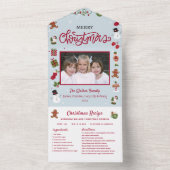 クリスマスカードレシピコラージュ写真クリスマス オールインワン招待状 (内側)