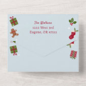 クリスマスカードレシピコラージュ写真クリスマス オールインワン招待状 (裏面)