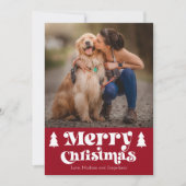 クリスマスカードレトロミニマル写真テンプレート 招待状 (正面)