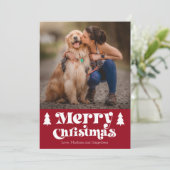 クリスマスカードレトロミニマル写真テンプレート 招待状 (スタンド正面)