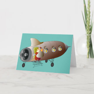 クリスマスカードロケットサンタ シーズンカード