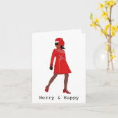 クリスマスカードヴィンテージアフリカ系アメリカ カード (黄色い花)