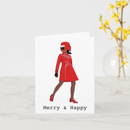 クリスマスカードヴィンテージアフリカ系アメリカ カード (黄色い花)