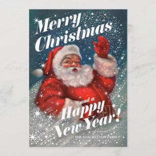 クリスマスカードヴィンテージサンタクローススノーv02 招待状