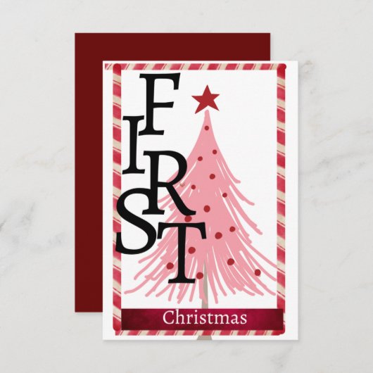 クリスマスカード初めてのクリスマス (正面/裏面)