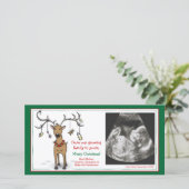 クリスマスカード妊娠のお知らせ – トナカイ シーズンカード (スタンド正面)
