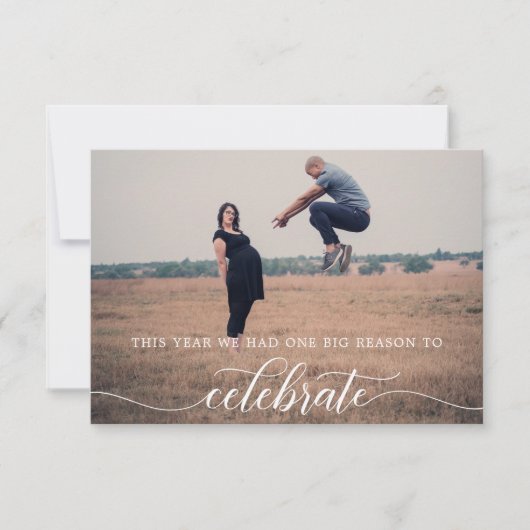 クリスマスカード妊娠告知休日 サンキューカード (正面)