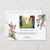 クリスマスカード妊娠告知休日 サンキューカード (裏面)