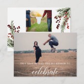 クリスマスカード妊娠告知休日 サンキューカード (正面/裏面)