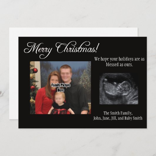 クリスマスカード妊娠告知超音波 シーズンカード (正面/裏面)