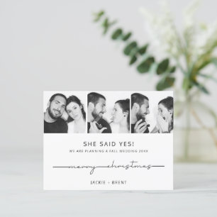 クリスマスカード婚約のお知らせ シーズンポストカード