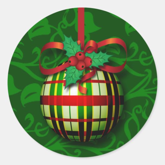 クリスマスカード封筒用シール |クリスマスプレゼント ラウンドシール (正面)