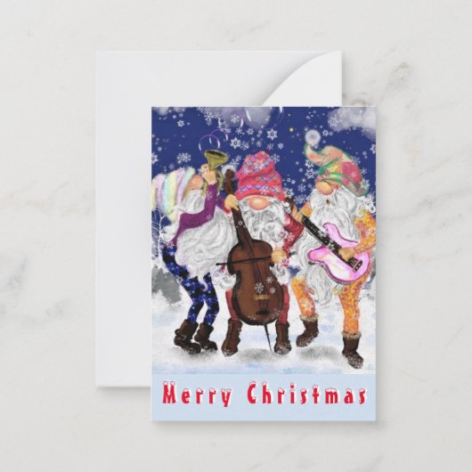 クリスマスカード幸せな格言ミュージックバンド – おもしろい ノートカード (裏面)