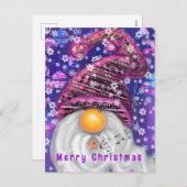 クリスマスカード幸せ格言インパープルハット シーズンポストカード (正面/裏面)
