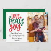 クリスマスカード愛の平和と喜び シーズンカード (正面/裏面)