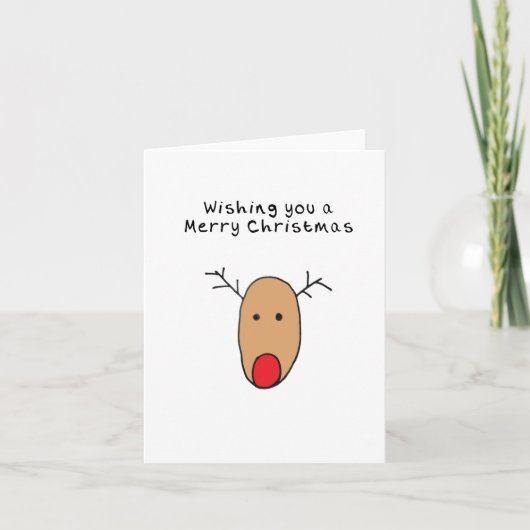 クリスマスカード手引きトナカイ シーズンカード (正面)