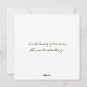 クリスマスカード正方形パネルパインコーン写真 シーズンカード (裏面)