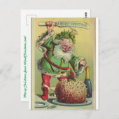 クリスマスカード父クリスマスがプリンを攻撃 ポストカード (正面/裏面)