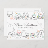 クリスマスカード猫好きクリスマスポストカード シーズンポストカード (正面/裏面)